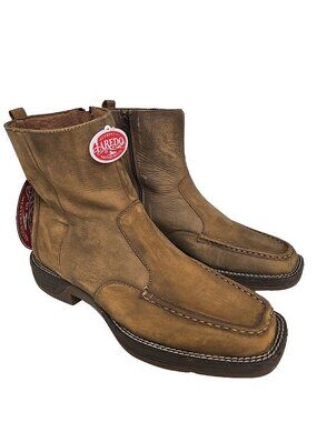 Laredo Men's 7462 Side Zipper Western Ankle Boot Square Toe Tan Size 9D